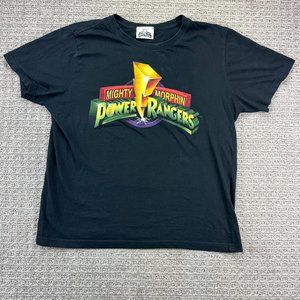 Mighty MORPHIN Power Rangers Shirt Teen Boys Extra Large XL Black Graphic Tee